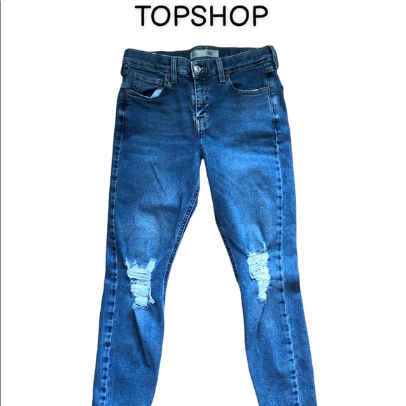 Topshop Denim - TOPSHOP MOTO distressed Jamie jeans